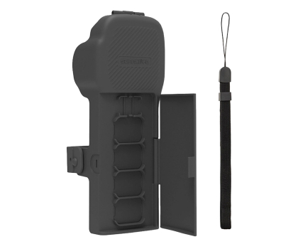 Akcesoria do kamer sportowych Sunnylife Etui ochronne z paskiem i smyczą do Osmo Pocket 3 (szare)
